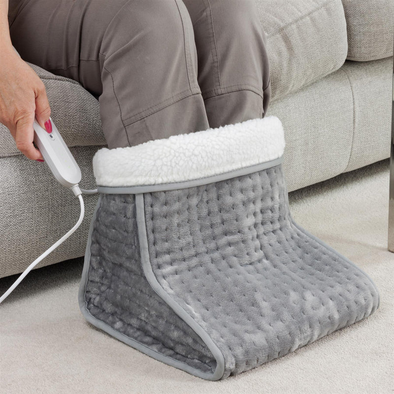 Sensio Spa Warm Cosy Foot Warmer Grey, Electric Heating for Cold Feet, 4 Temperature Settings