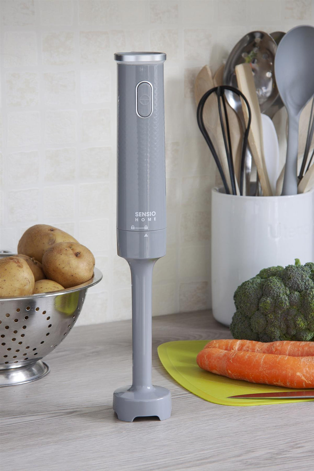 Sensio Home Hand Blender Cool Grey 200W Stick Immersion Blender