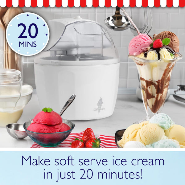 Sensio Home Ice Cream Maker Machine | White