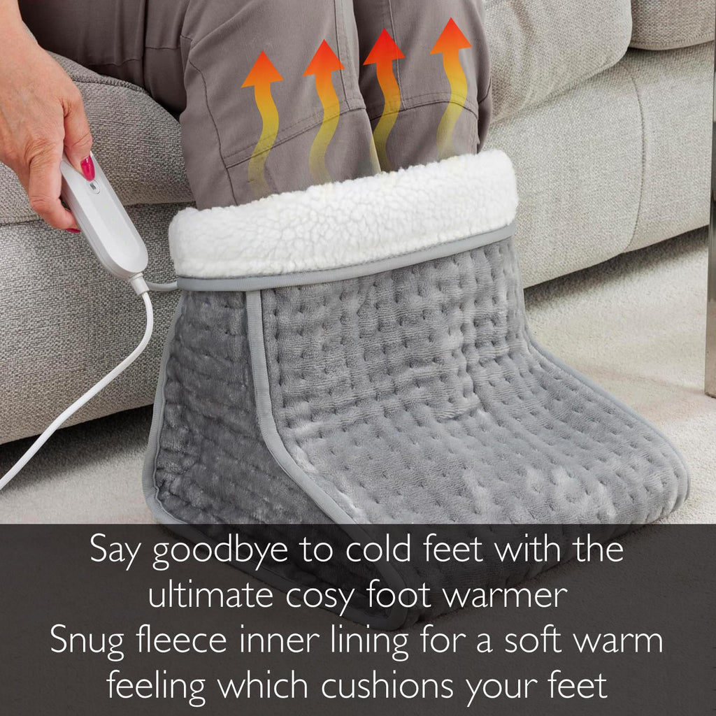 Sensio Spa Warm Cosy Foot Warmer Grey, Electric Heating for Cold Feet, 4 Temperature Settings