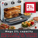 Sensio Home Mega 21L Capacity Air Fryer Oven, Family Size Healthy Cooking, 1800W Multifunctional