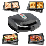 Sensio Home Multi Functional 3 in 1 Stylish Waffle, Deep Fill Sandwich, Panini or Grill Interchangeable