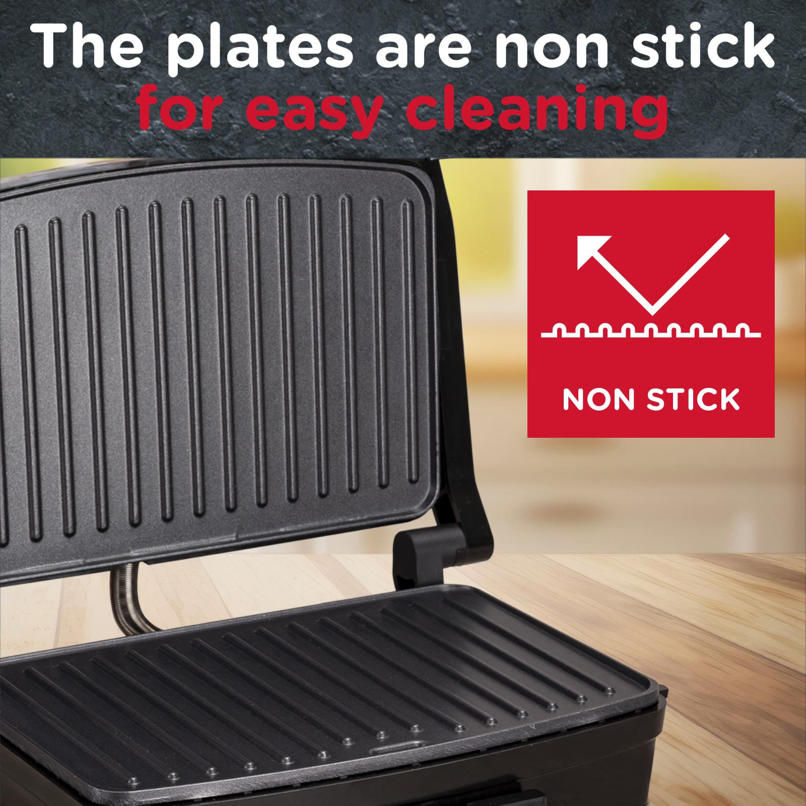 Sensio Home Panini Press, Sandwich Toaster & Health Grill - Non-Stick Easy Clean Plates