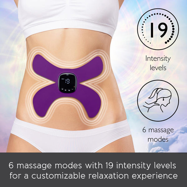 Sensio Spa Wireless EMS & Heat Massager - Muscle Stimulation & Relaxation, 19 Intensity Levels & 6 Modes, Purple