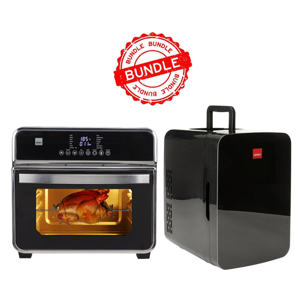 Sensiohome Oven Chill – Gourmet Pro 15L Airfryer Oven + Black 10L Mini Fridge - Value Bundle