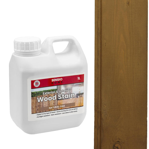 Sensio Home Natural Oak Wood Stain Big Value 1L Size Water Based Non Toxic
