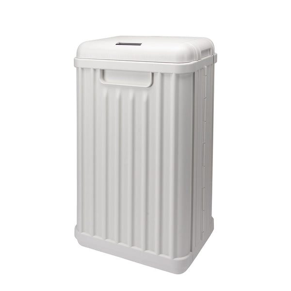 Sensio Home 50 Litre Large Waterproof Motion Sensor Trash Can Dust Bin with Auto Lid, White
