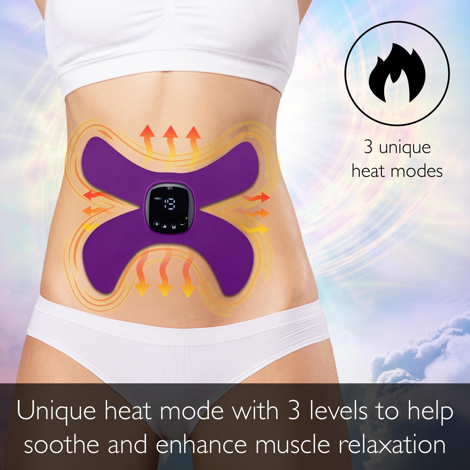 Sensio Spa Wireless EMS & Heat Massager - Muscle Stimulation & Relaxation, 19 Intensity Levels & 6 Modes, Purple