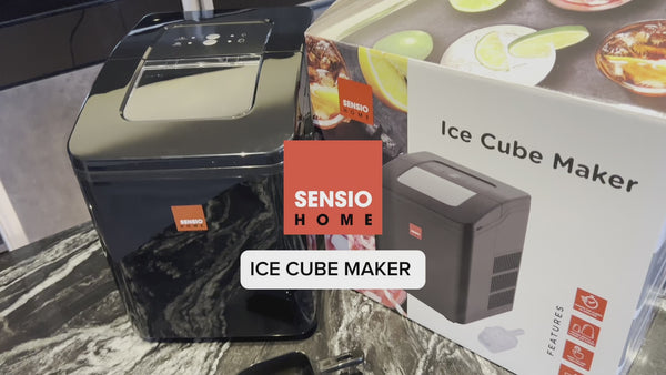 Sensio Home Ice Cube Maker Countertop Machine 9 Ice Cubes in Minutes, 12KG of Ice in 24 Hours, Large & Small Ice