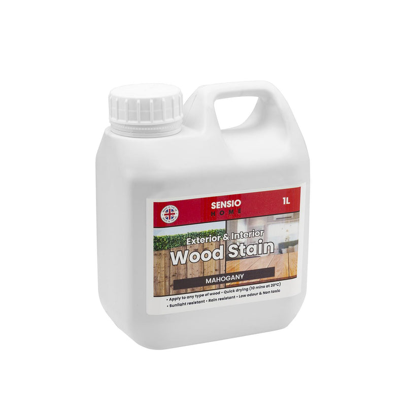 Sensio Home Mahogany Wood Stain Big Value 1L Size Water Based Non Toxic - SENSIO HOME