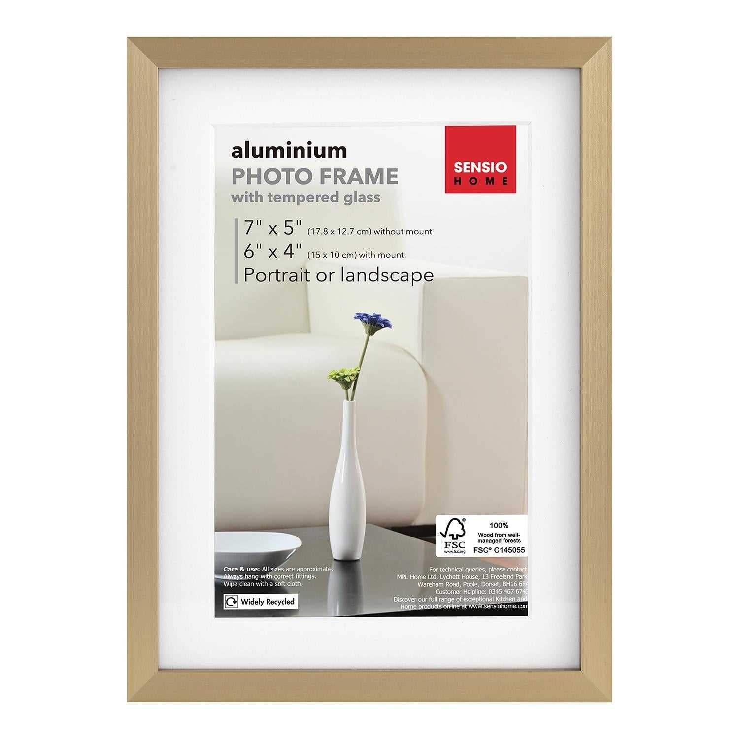 Sensio Home 3 Pack Photo Frame Aluminium Gold Various Sizes - SENSIO HOME