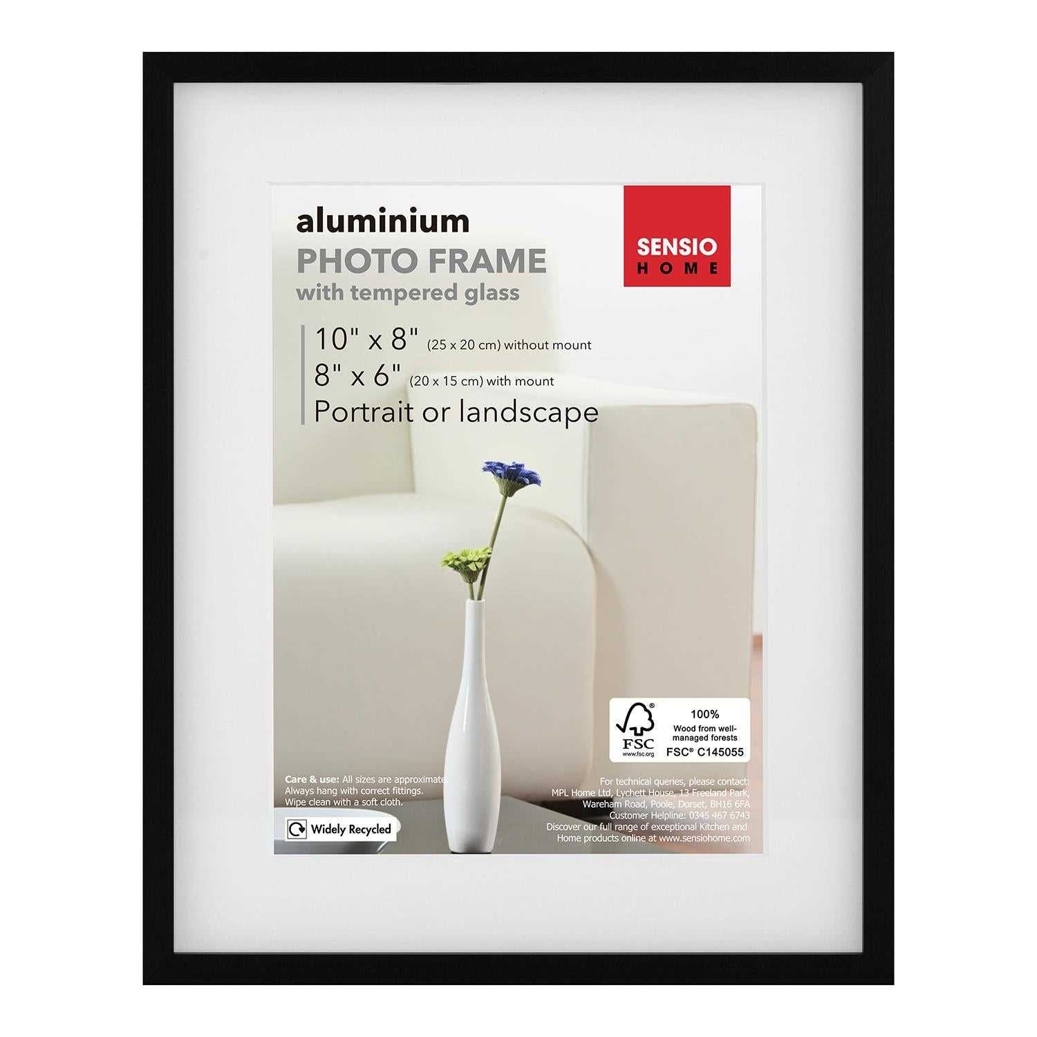Sensio Home 3 Pack Photo Frame Aluminium Black Various Sizes - SENSIO HOME