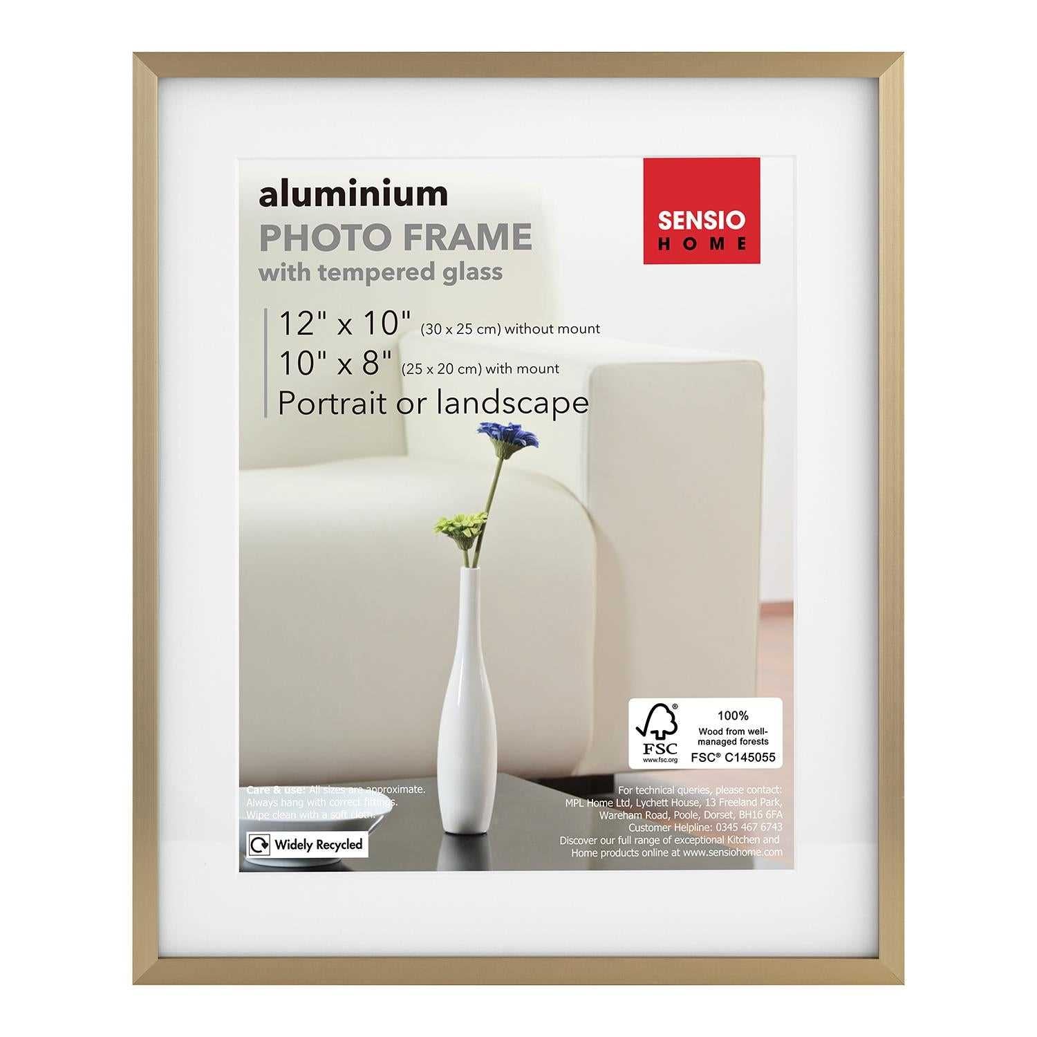 Sensio Home 3 Pack Photo Frame Aluminium Gold Various Sizes - SENSIO HOME