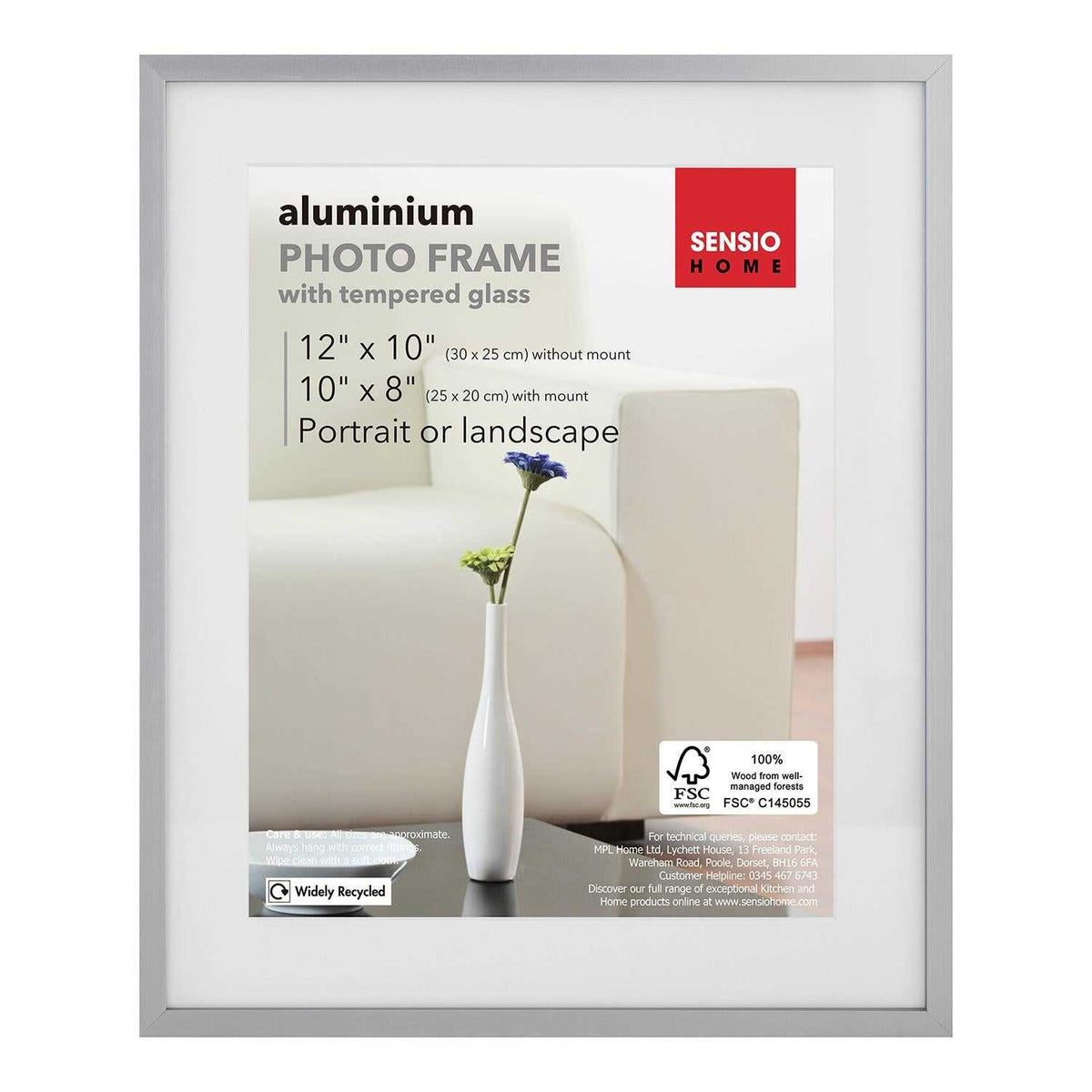 Sensio Home 3 Pack Photo Frame Aluminium Silver Various Sizes - SENSIO HOME