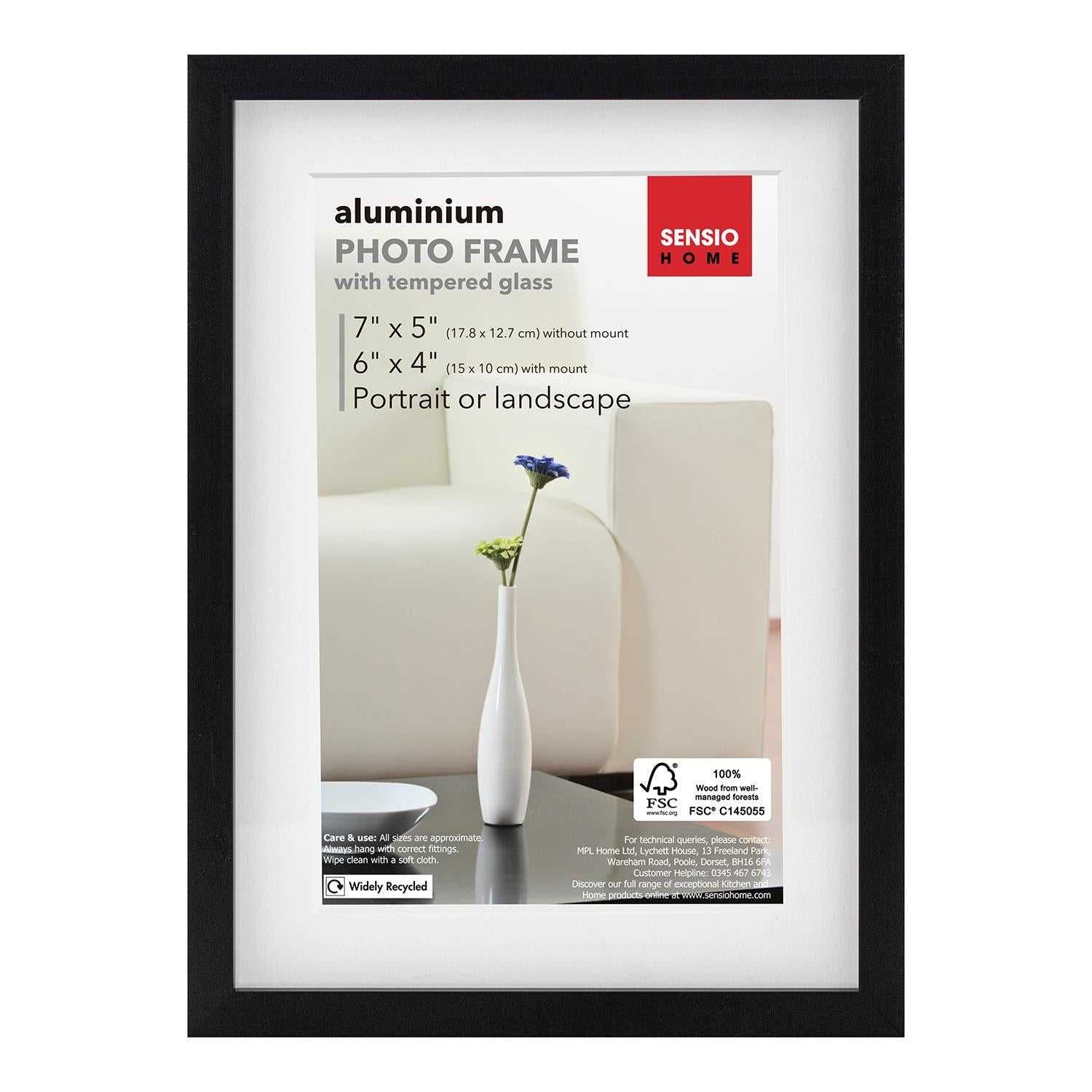 Sensio Home 3 Pack Photo Frame Aluminium Black Various Sizes - SENSIO HOME