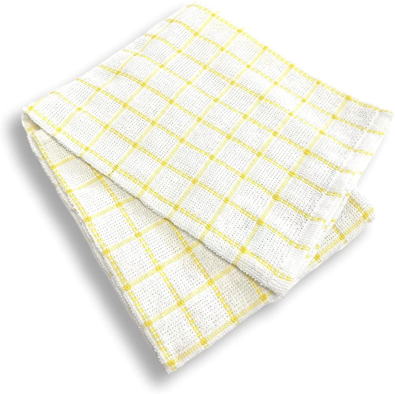 Sensio Home 100% Natural Cotton Terry Tea Towels | Soft Vintage Kitchen 5 Pack | Large 45 x 65cm | Multicoloured
